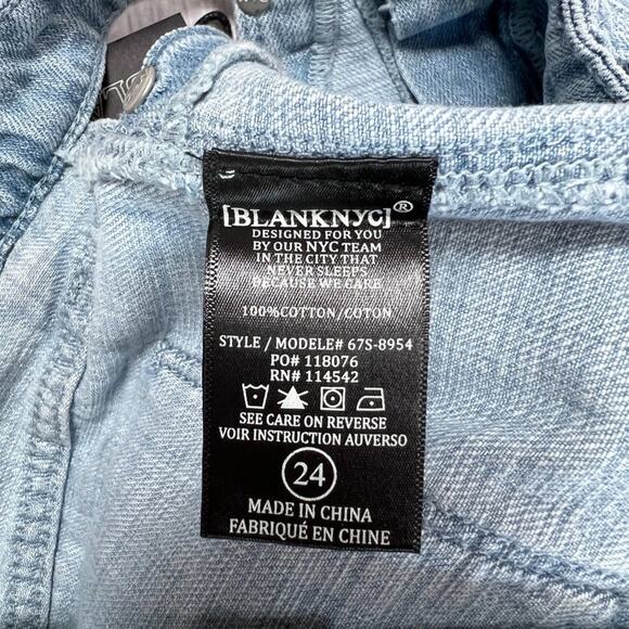 NWT BLANK NYC High Rise Cut-Out Jean Shorts SIZE 24 Blue Denim NEW - Picture 7 of 11